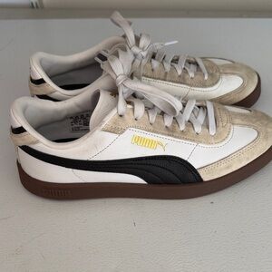 Puma White, Black & Tan Low-Profile Sneakers big boy 6.5